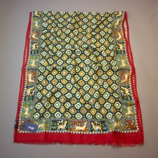 Drake’s Green Medallions Animal Border Scarf / RRP £245 / Brand New with Tags picture