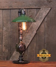Steampunk Lamp Industrial Machine Age Steam Gauge Light Gear Boiler  picture