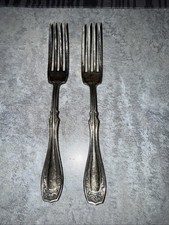 Rogers Bros Silverplate Forks (2) Vintage Flatware Pair 4 Prong Forks picture