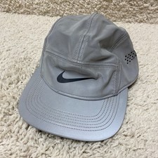 VTG Nike AW84 Vapor Flash 5 Panel Strapback Hat Gray Swoosh One Size Reflective picture