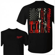 Men's Vintage Milwaukee Tools USA Flag Mechanic Cotton Graphic T-shirt picture