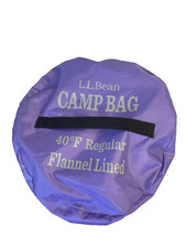 NEW L.L.Bean Regular Flannel Lined Camp Sleeping Bag 40°F Purple w/Storage Sack picture