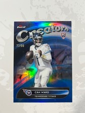 2025 Topps Finest Cam Ward Creators Blue Refractor /99 Titans Rookie Color Match picture