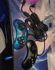 SEGA Lot of 3 Wired Turbo Controllers for Genesis/Mega Drive Blue/Black picture