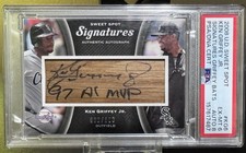 2008 UD SWEET SPOT SIGNATURES GRIFFEY BATS KEN GRIFFEY JR. 22/300 PSA 6 AUTO 8 picture