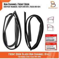 Front Door Glass Run Window Channel For Honda Civic 91-95 3DRS DX EX CX SI EJ EG picture