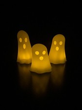 Light Up Ghost Halloween Decor Set of 3 Glowing Ghosts 3D Printed Handmade picture