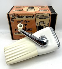 Vintage Magic Hostess White & Chrome Wall Mounted Ice Crusher w/ Original Box picture