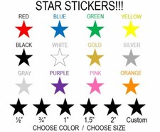 Star Stickers Choose Size & Color Crafted in USA Scrapbook Crafts Vinyl Decal picture