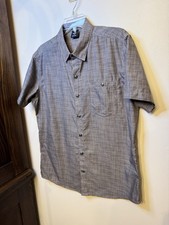 KUHL Mens Gray Crosshatch Pattern BORN IN THE MOUNTAINS Button Down Shirt Size M picture