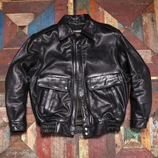 CLEARANCE Men's Black Genuine Lambskin Leather Bomber Jacket Vintage Coat picture