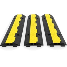 Vevor 3 Pc Rubber Cable Protector Ramp 2 Channel 11000 Lb Capacity picture