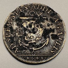 Rare 1641 France Louis XIII Jeton Sea Monster Anchor Coin 1600s picture