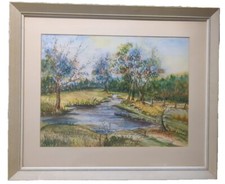 Lovely Original J. Pierson Watercolor Landscape Painting Circa 1933 picture