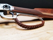 Handcrafted Large Loop Leather Lever Wrap Dark Brown/Black picture