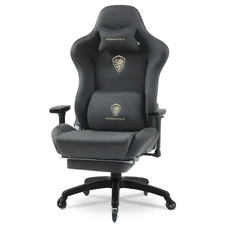 Dowinx Suede Gaming Chair with Silent Wheels, Lumbar Massage and Footrest picture
