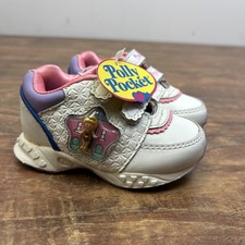 Vintage Polly Pocket Sneakers Shoes Toddler Size 5 NEW Straps Doll 1996 picture