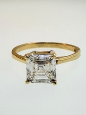 Lab Grown Asscher Cut CVD Diamond IGI 2.04 CT VS2/G Solid 14k Ring picture
