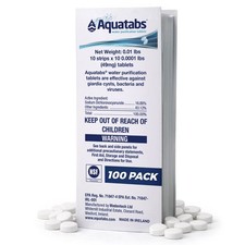 Aquatabs 49mg Water Purification Tablets. 100 Pack (Expires: November 2027) picture