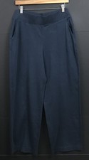 Pact Women's Organic Cotton Airplane Pintuck Wide Leg Pants Blue Size M picture