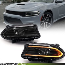 Set For 2022-2025 Dodge Charger Halogen Switchback LED DRL Headlights Headlamps picture