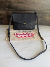 Authentic Louis Vuitton Twice Twinset Black Noir Empreinte Leather Crossbody Bag picture