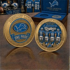 Detroit Lions Legends Collection Commemorative Gold Plated Coin picture
