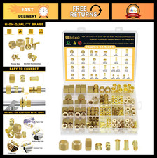 255PCS Brass Compression Sleeves & Ferrules - 6 Sizes for Air, Water, Fuel, Oil picture