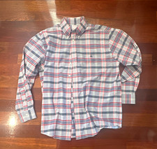 Brooks Brothers Madison Non-Iron Plaid Button-Down Shirt L Blue Red White picture