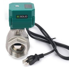 U. S. Solid Motorized Ball Valve w/ US Plug 2in SS AC 110V Normally Closed picture