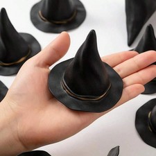 10pcs Mini Black Witch Hats Halloween DIY Craft Party Decorations picture