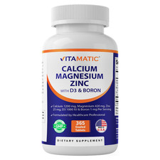 Vitamatic Calcium Magnesium Zinc D3 Boron | 365 Coated Tablets picture