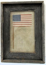 Framed Authentic 1908-1912 US 46 Star Flag on Gauze Flag Size 5.5