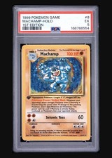 Wizards of the Coast 1999 Pokemon TCG Machamp Holo 1st Ed 8/102 PSA 5 picture