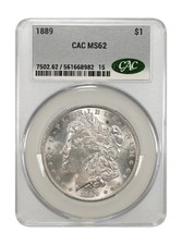 1889 $1 MORGAN SILVER DOLLAR CAC MS62 ***JUST BACK FROM CAC*** BEAUTY picture