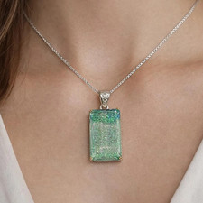 Handmade Monarch Opal Emerald Pendant Necklace with Free Chain, Gemstone Jewelry picture