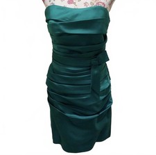 ALFRED ANGELO Green Silky Satiny Layered Dress w/Side Tie SIZE 4/6 picture