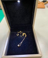 18k Yellow gold natural diamond necklace (~0.30ct) picture