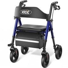 VOCIC Rollator Walker w/ Seat - 330lb Capacity, 8