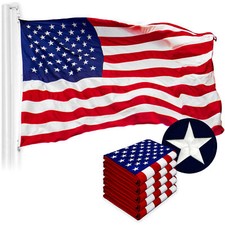 NEW G128 USA Flag 5-Pack 5x8 FT, American Embroidered Nylon picture