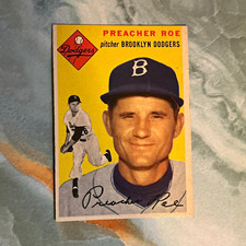 Topps 1954 Topps Preacher Roe #14 Brooklyn Dodgers MLB Gray Back Card picture