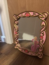 DISNEY STORE ENCHANTED PRINCESS GISELLE WALL MIRROR 15” X 12” PINK & GOLD FRAME picture