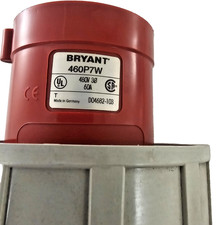 BRYANT / Hubbell HBL460P7W 60A 480V Pin Sleeve Plug Watertight Red Industrial picture