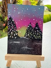 ACEO/ATC Original Acrylic Landscape Mini Art Painting 