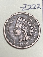 1859 Indian cent,  coin #Z222 picture