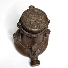 Antique Neptune Meter Co Trident Water Meter New York Brass Complete With Dial picture