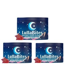 3 pk NEW LullaBites Natural Sleep Gummies Strawberry Stars Flavor 60 Gummies picture
