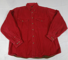 VINTAGE WOOLRICH BUTTON UP DENIM FLANNEL WOOL LINED LONG SLEEVE LARGE SHIRT J829 picture
