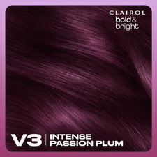 Bold & Bright Permanent Hair Dye, V3 Intense Passion Plum Hair Color, Pack of 1 picture