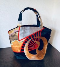 Japan Upcycled Vintage Kimono Obi Handbag Retro Japanese Style Tote picture